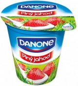 Danone yogurt full of strawberries