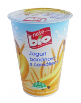 Our Bio banana yogurt with cereal