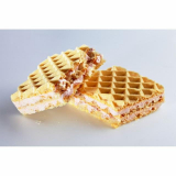 Waffles with ham-cheese-flavored Victus