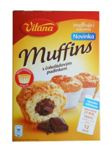 Vitana muffins with chocolate pudding