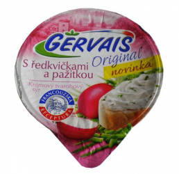 Gervais cream cheese cheese with radish and chives