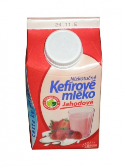 Kefir low-fat strawberry milk