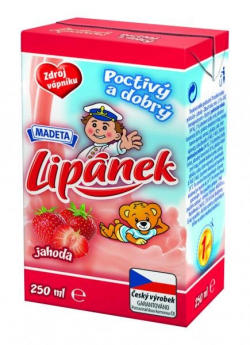 Lipánek durable strawberry milk 1.3% Madeta